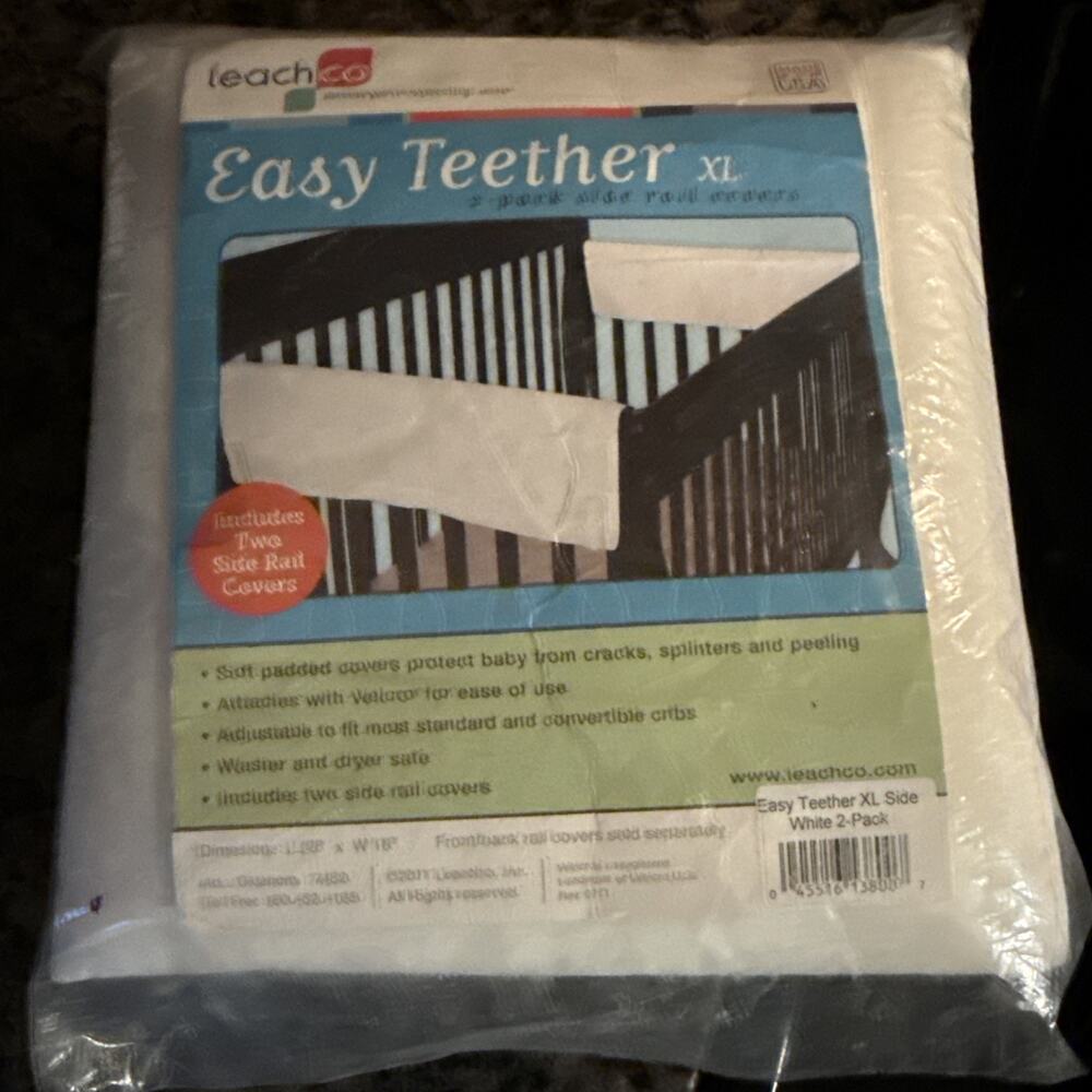 Padded XL Crib Rail Cover Protector Soft padded design w tabs for toys. Washable
